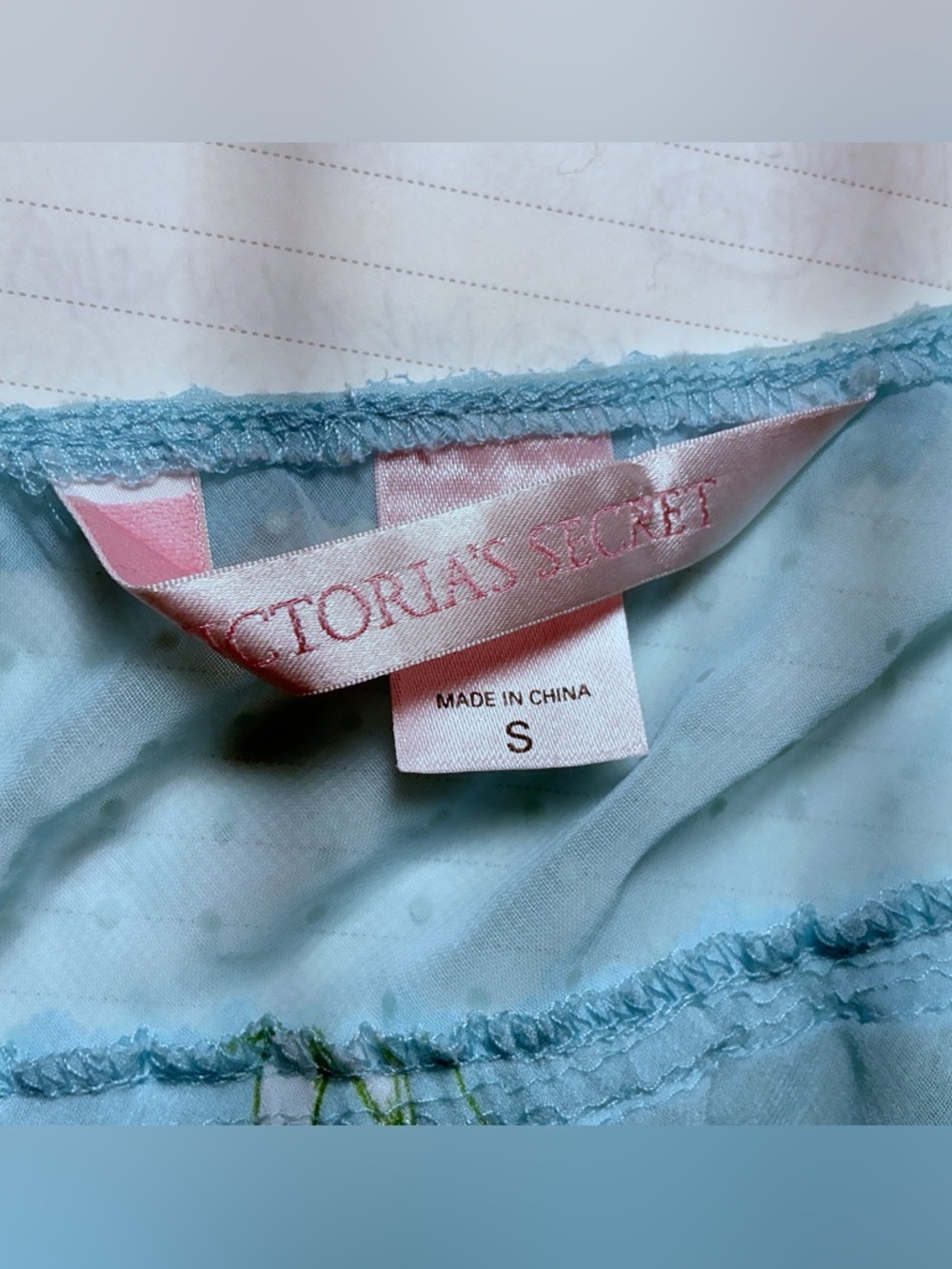 Victorias Secret Women Small Blue Turquoise Lace Trim Chiffon Babydoll Nightie - Picture 6 of 7
